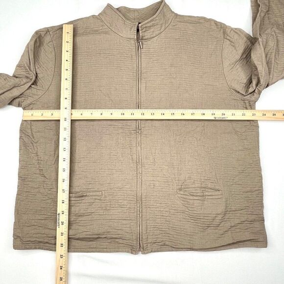 Eileen Fisher Soft Textured Full Zip Jacket Tan - Picture 8 of 8